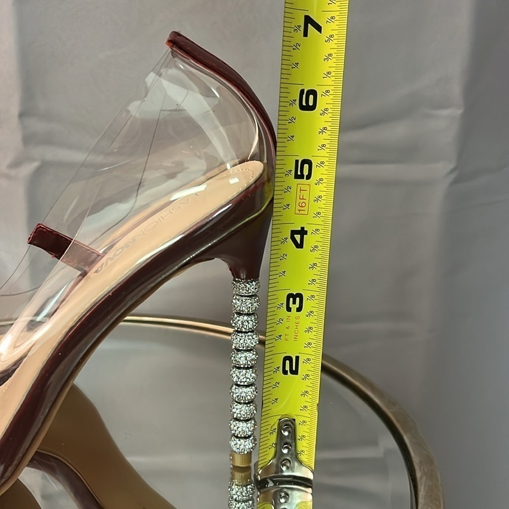 FASHION NOVA women’s size 8.5 stiletto high heels. Clear see through… EUC - Picture 5 of 14
